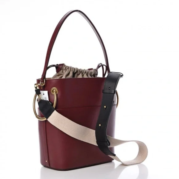 Chloe Smooth Calfskin Medium Roy Bucket Bag Plum Purple - Picture 3 of 11
